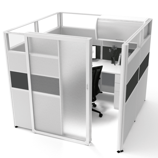 Sunline Sliding Cubicle: 6’ x 6′ – 65″ High With Sliding Door