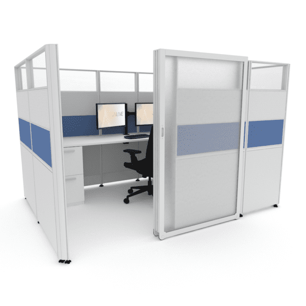 Sunline Sliding Cubicle: 8’ x 6′ – 65″ High With Sliding Door