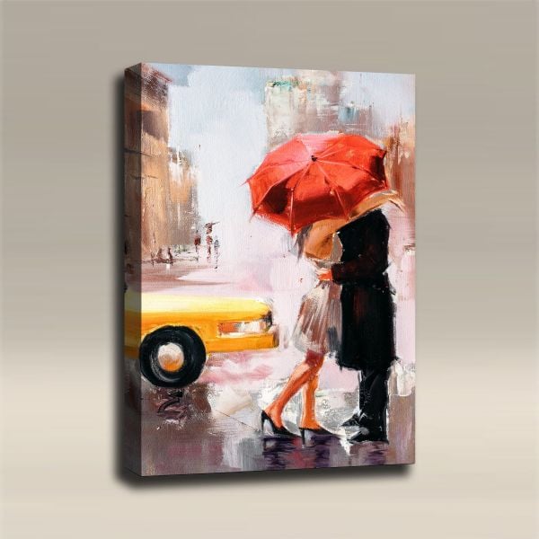 Chairly Acoustics Abstract Collection - Couple Kissing in the Rain