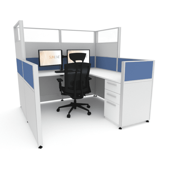 Sunline Sliding DropDown Cubicle: 6’ x 6′ – 65″ High Down To 41″