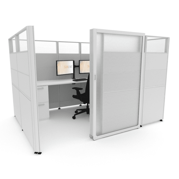 Sunline Sliding Cubicle: 8’ x 6′ – 65″ High With Sliding Door
