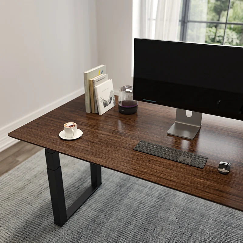 Uplift desk dark online rubberwood